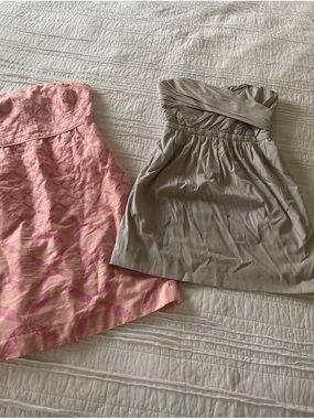 J. Crew Strapless pink Dress and gray strapless mini dress